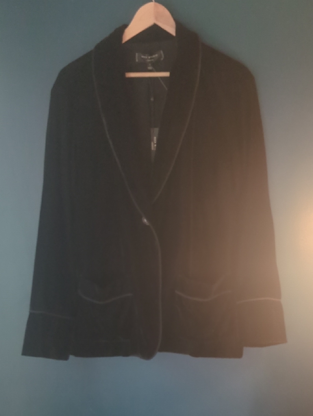 Max Studio large Black Velvet blazer Large NWT